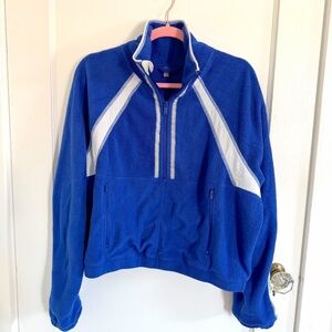 FREE PEOPLE FP MOVEMENT BLUE SO FLY HALF ZIP PULLOVER SWEATER
